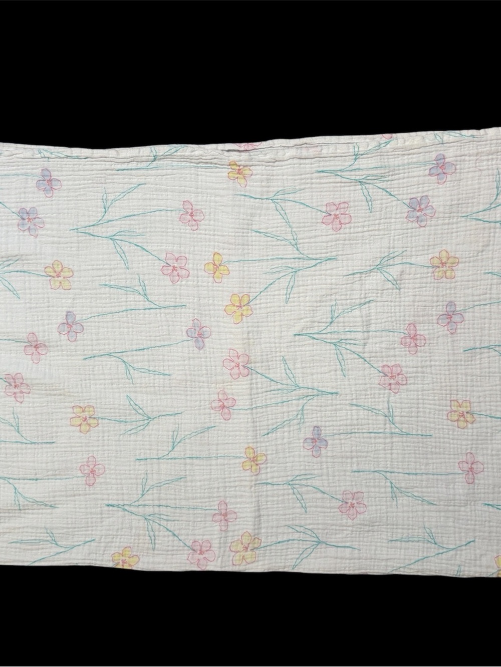 aden & anais essentials muslin cotton baby blanket floral EUC